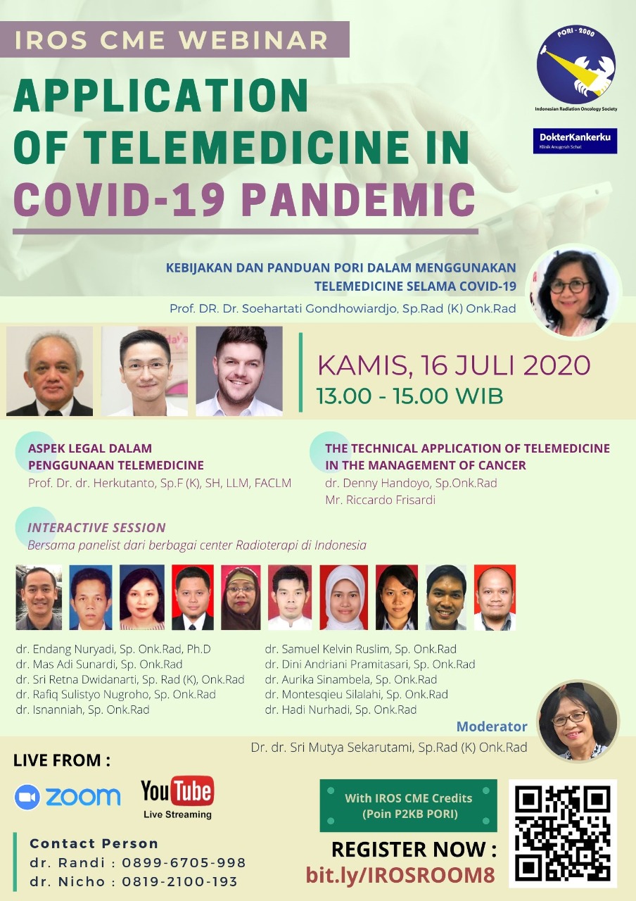 Iros Cme Webinar Application Of Telemedicine In Covid 19 Pandemic Welcome To Perhimpunan Onkologi Radiasi Indonesia